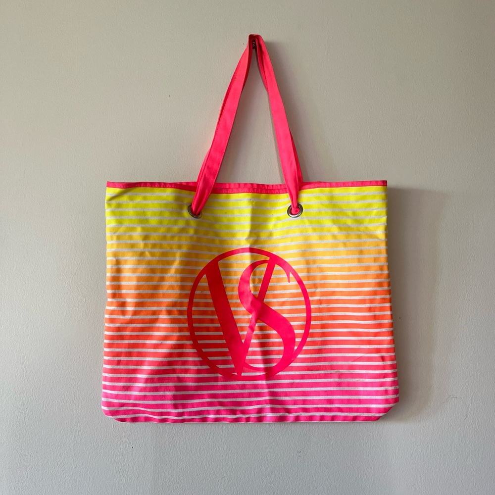 Victoria's Secret Pink and Yellow Tote Bag